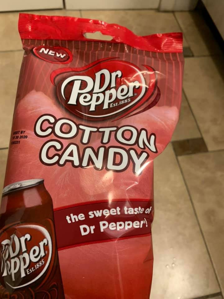 cRcKosher's tweet photo. cRc-certified #DrPepper #CottonCandy?  Yup.  Look what one of our Dallas kosher consumers found in a local #kosher business. #koshersnacks #Purim #mishloachmanot #DrPepperCottonCandy https://t.co/Bg5OERV58w
