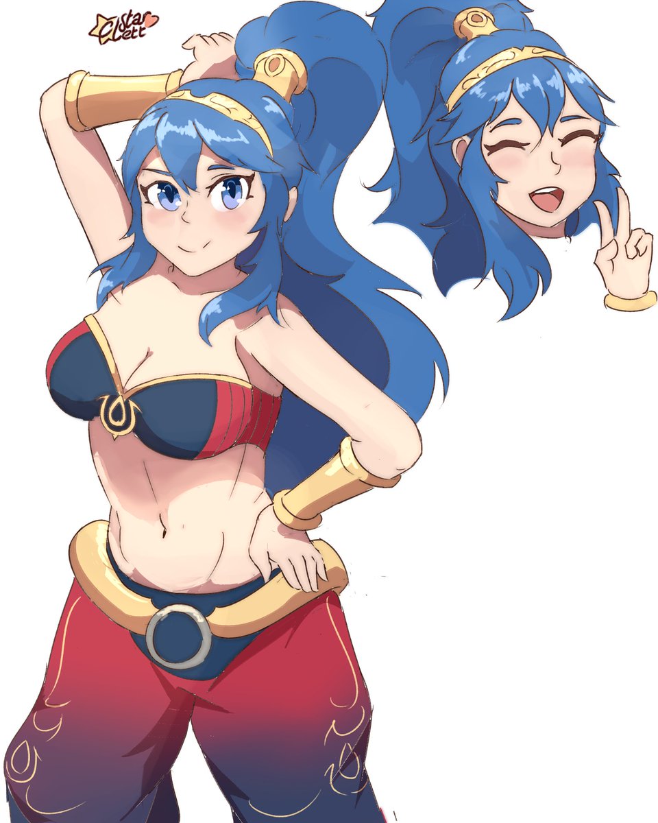 c_starlett's tweet photo. Lucina X Shantae cosplay doodle!💖 https://t.co/M8KYcU6IQK