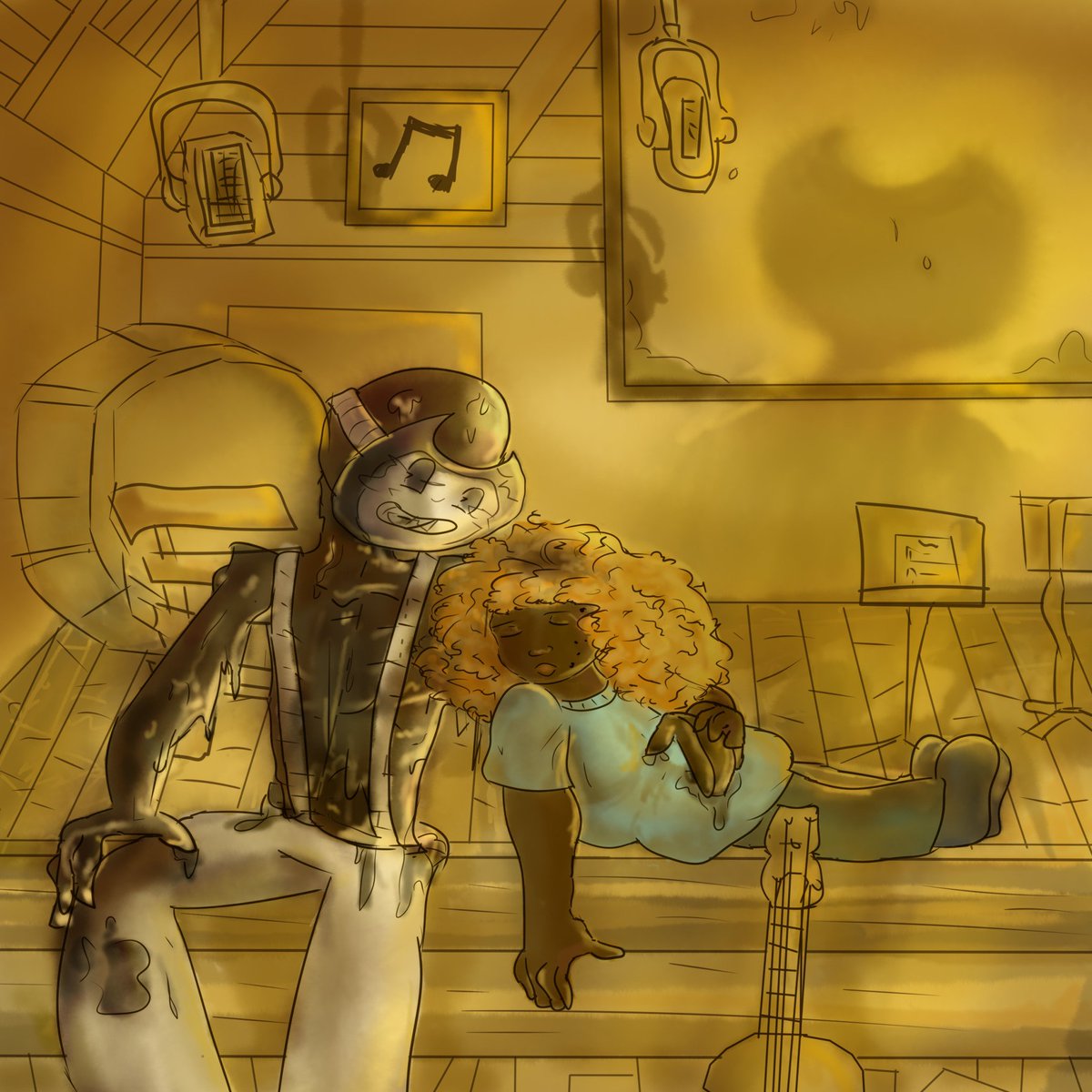 CarillonCryptid's tweet photo. Wanted to draw my main character of my fic/AU now I've had time to think of her as an OC rather than a self-interest. Got out of hand. #BENDY #BATIM #batim_au #HymnsofStruggle #fanfiction https://t.co/YHrQg5pnoW