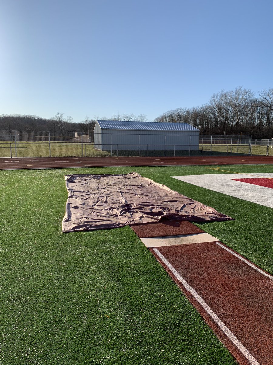RossTrack's tweet photo. Now that these three are out and set up we are truly ready to go! Finally getting that “track and field” feeling!! #RossTF #polevault #longjump #highjump https://t.co/F0vTZYB5wa
