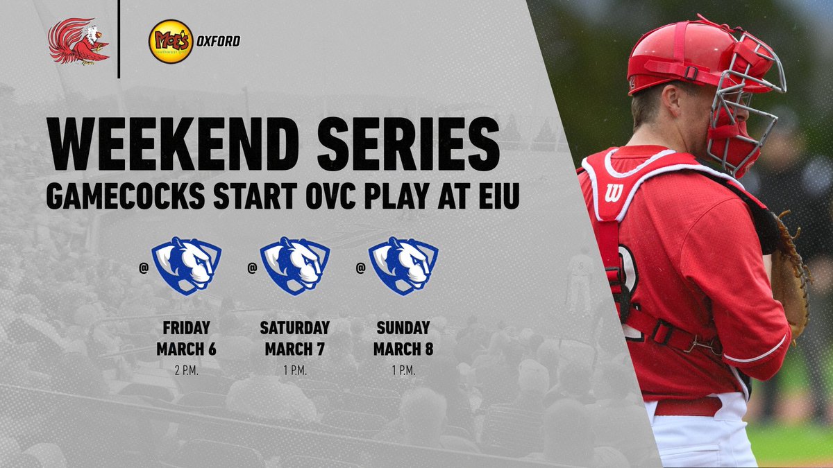 JaxStateBB's tweet photo. The first business trip of the season! Gamecocks open up @OVCSports play at Eastern Illinois this weekend...Friday’s series opener is set for 2 p.m. https://t.co/ey8MgfIlRK
