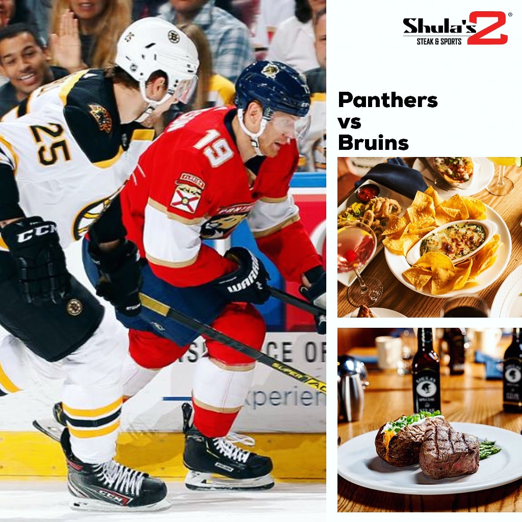 MLSteaks's tweet photo. We have your seat on ice tonight at Shula's 2 in Miami Lakes. 
.
Enjoy watching the Panthers play the Bruins while eating a delicious meal in an upscale restaurant. https://t.co/n4NWNGuhiY