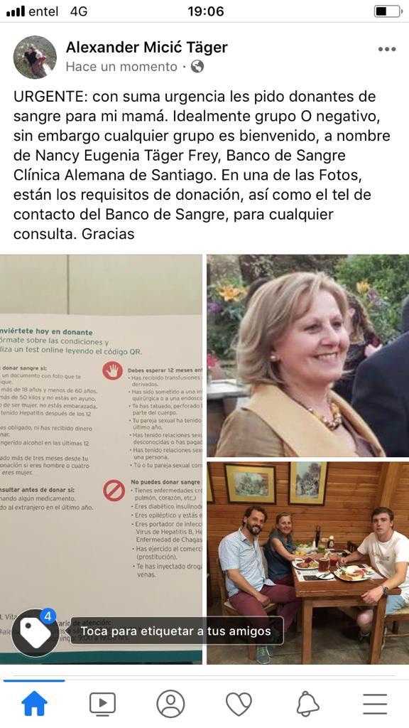 pauliGZ's tweet photo. Se necesitamos donantes de sangre Cl. Alemana - Nancy Täger 🙏🏻@DonaSangreChile https://t.co/6DPAvz9kj7