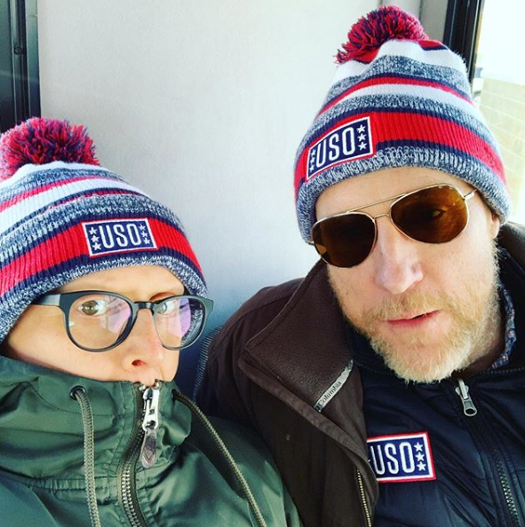 The_USO's tweet photo. The USO has teamed up with the Vice Chairman of @thejointstaff Air Force Gen. John E. Hyten and Senior Enlisted Advisor to the Chairman Ramon Colon-Lopez. Thanks @ScotArmstrong22, @mrmattwalsh, Brad Morris, @LOCASHmusic, @ilimanator and DJ J. Dayz! #USOTour2020 #GenHyten #SEAC4 https://t.co/p7F31nhaAd