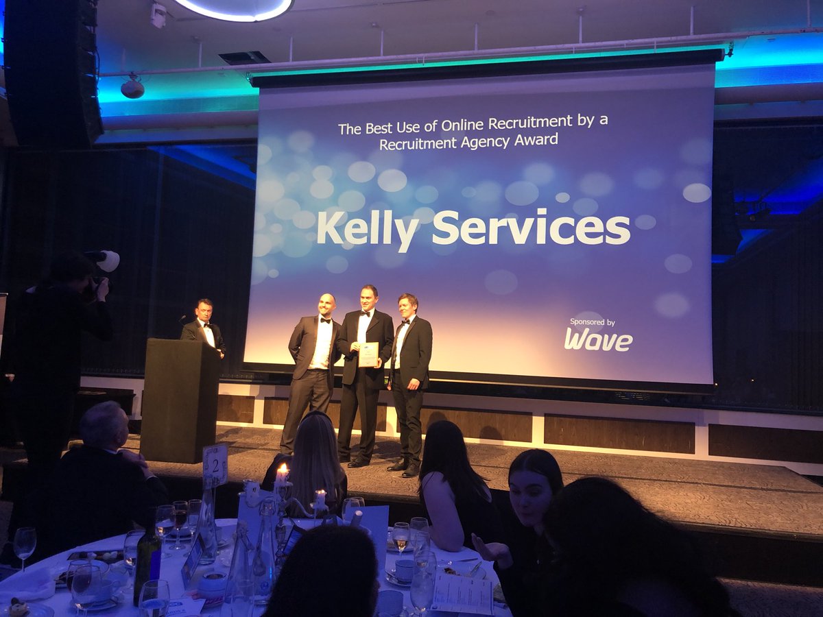 Delighted that #Pixid client #KellyServices have won the Best of use of online recruitment  by a recruitment agency, ⁦<a href="/MCrawcour/">Matt Crawcour</a>⁩ collecting the award 😀
