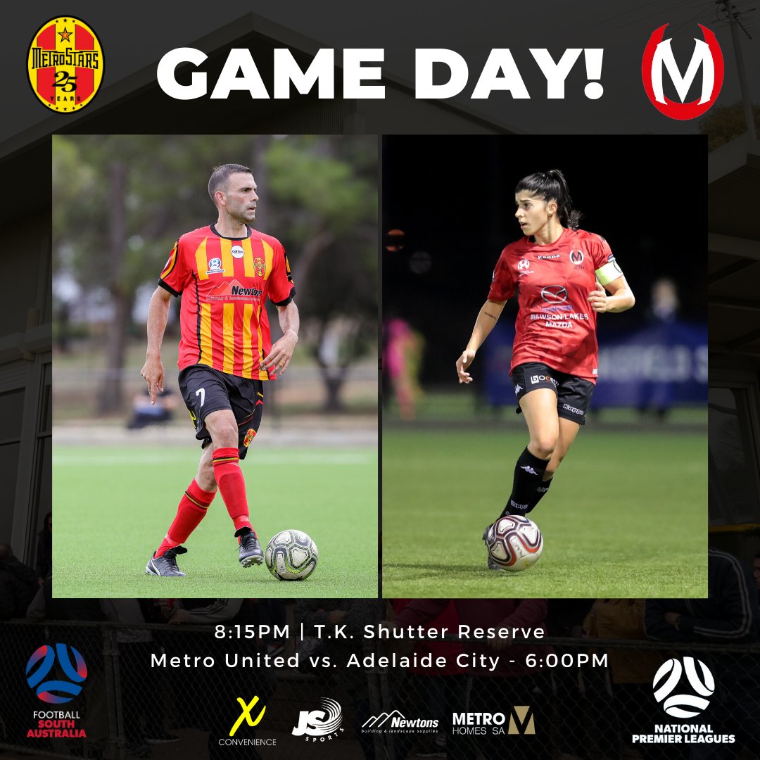 NE_MetroStars's tweet photo. π΄ GAME DAY! π΄
π @AdelaideCityFC
β 8:15PM | @MetroUnitedWFC 6:00PM
π T.K. Shutter Reserve
π± #MetroStars #MSvAC https://t.co/cKKCPtTdNs
