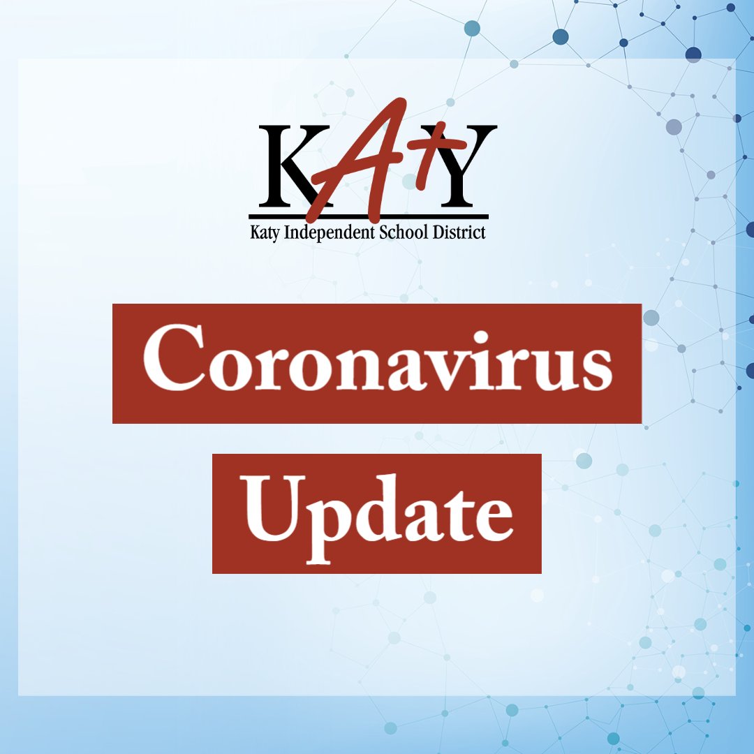 #KatyISD COVID-19 Update: Local &amp; state agencies say no action is required at this time and to continue to use illness-prevention tactics. We are ensuring soap/sanitizer are available as well as reviewing excused absences/exemptions. More info: ow.ly/fc1I50yEcqc