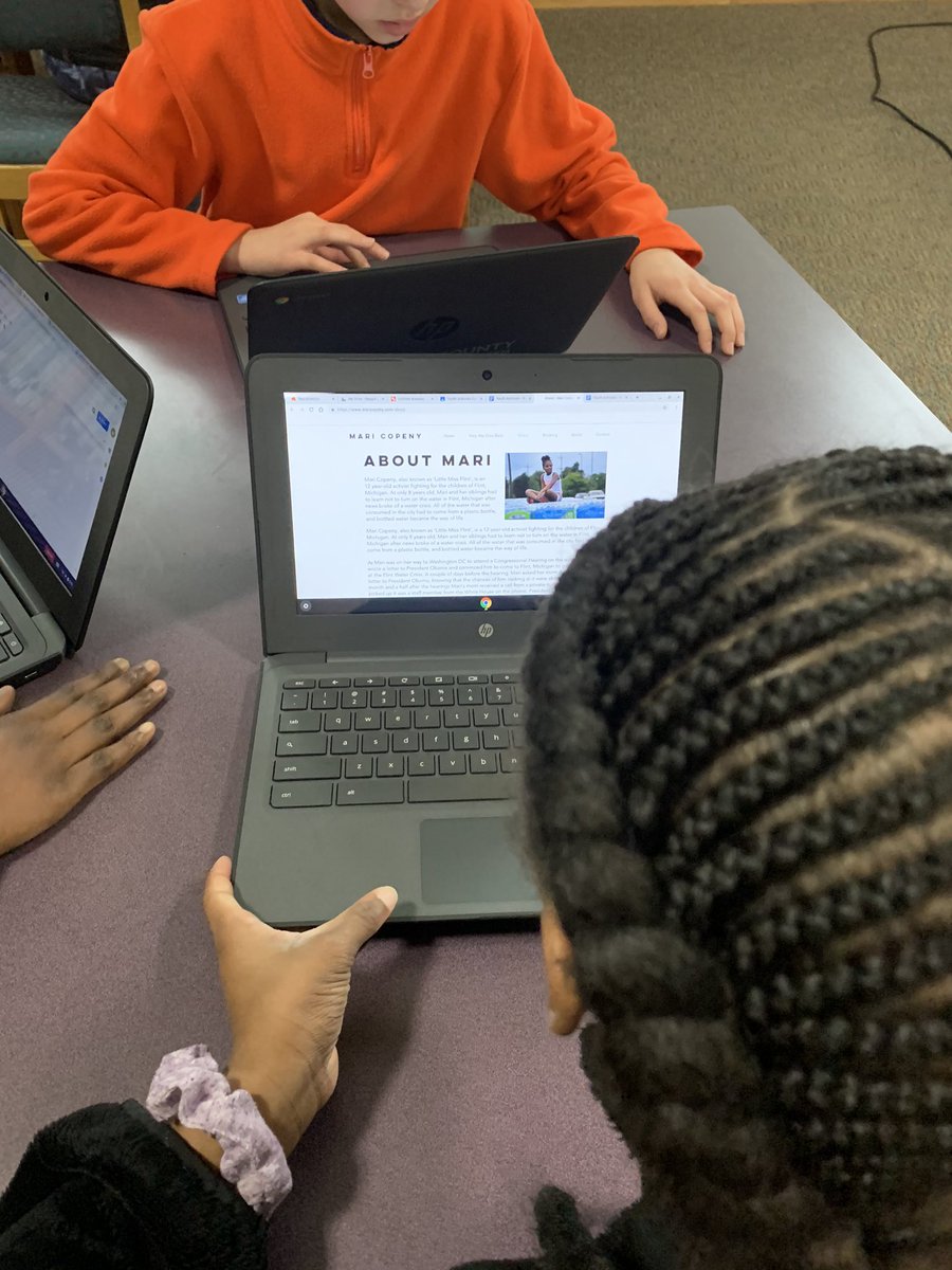 librarian_brit's tweet photo. This week @BriarcliffES 5th grade began to research youth activists after reading Let the Children March! Excited to see their digital posters #wonderwake #BESStarsofPositivity https://t.co/it4Dt5Jhe8