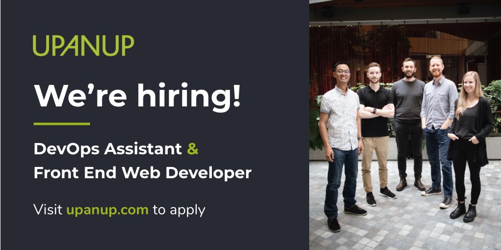 upanup's tweet photo. We’re hiring! Upanup has new jobs posted for a DevOps Assistant and a Front-End Web Developer. Successful candidates will work in either our Calgary or our Victoria studio, doing high-impact work alongside an experienced, fun team. Apply today: https://t.co/0S2dG12EcU https://t.co/Rqj3LSsKy1