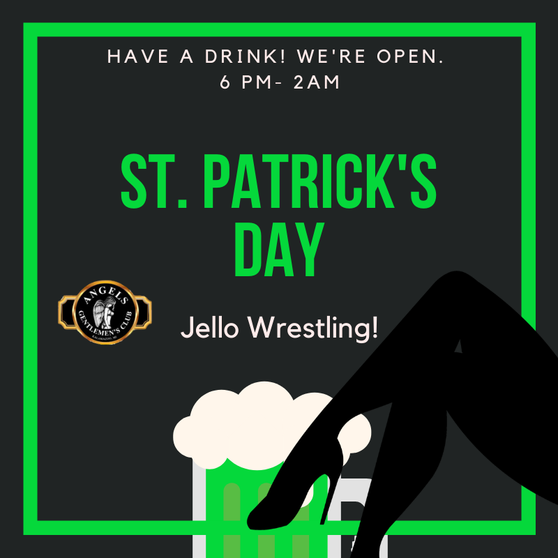 Angels_Kzoo's tweet photo. Come join us St. Patrick's Day from 6pm to 2am for green beer, green shots and Jello Wrestling.

#kzooangels #AngelsKzoo #angelsgentlemenclub #GentlemenClub #angels #adultentertainment #dancers #lapdance #jellowrestling #greenbeer #celebration 

https://t.co/rgWZnprr4N https://t.co/6Bx5K4jf87