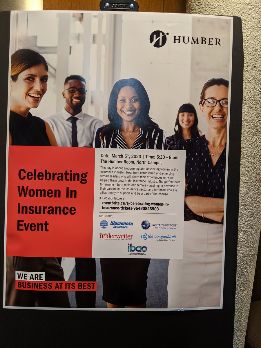 tiwatweets's tweet photo. We're at @humbercollege today to Celebrate Women in Insurance! Our president @HelloVinita will be presenting a keynote soon. #EachforEqual #humberinsurancemanagent https://t.co/fVmNrSkdSb