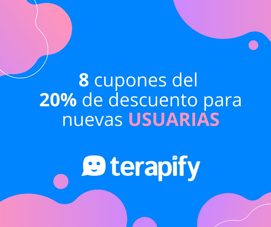 terapify's tweet photo. En #Terapify soñamos con un mundo donde todas las personas puedan atender su salud mental y emocional, por eso vamos a sortear 8 cupones del 20% de descuento. ✨💜
Busca la dinámica en nuestro Facebook e Instagram 👉 @terapify https://t.co/RWt3E3ypvO