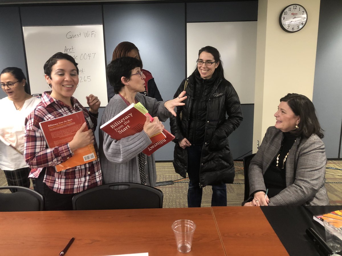 ACruzPhommany's tweet photo. Thankful to our Midwestern RBERN and the ARC for bringing Dr. Kathy Escamilla and their team to strengthen and revitalize the work we do everyday with our MLLs. #fangirlstatus Teachers from @RCSDsch28 getting their books signed - Biliteracy from the Start @hudson28ladd @rcsddome https://t.co/ljZTMwQeRz