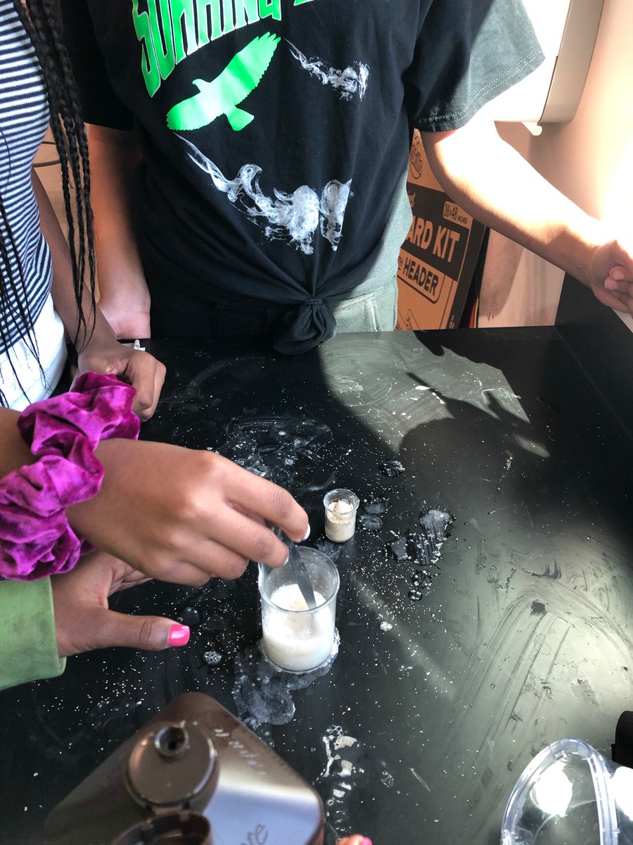 Getting a reaction out of our chemistry rotation station lab.  <a href="/HofiusKISD/">Hofius Intermediate</a> #Soaringinscience
