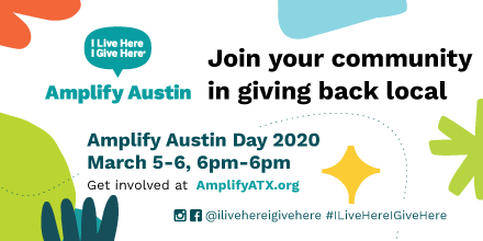 austinwoman's tweet photo. It's time for @ILH_IGH's 8th annual Amplify Austin Day, Central Texas’ biggest day of online giving! 👏 

Last year, Austin raised $11.2 million for 750 local nonprofits. Join the generosity movement today to reach the 2020 goal of $12 million: https://t.co/VxncTCs8op

#AWPartner https://t.co/bTvYh3czGX