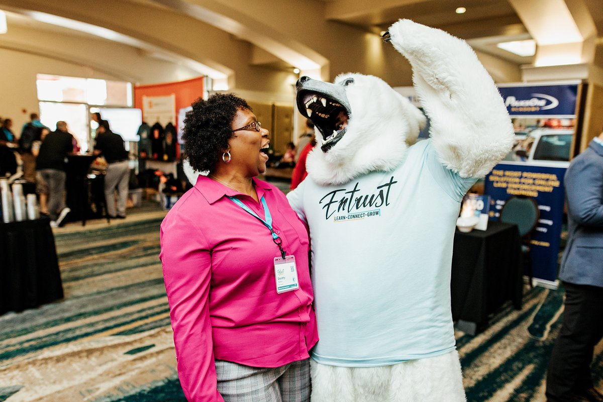 PowerDMS's tweet photo. The Entrust Dinner Party is starting soon and we can BEARLY contain ourselves. #Entrust2020 #LearnConnectGrow https://t.co/c2O5LdWiD2