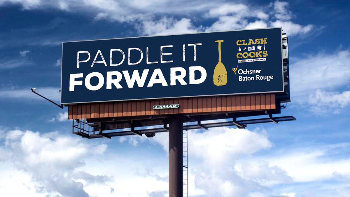 clashofthecooks's tweet photo. Come help us “Paddle it Forward” and help local families battling cancer.  Be on the look out and let us know when you spot our 2020 billboard around town.  #clashofthecooks https://t.co/mLQW13rJ3o