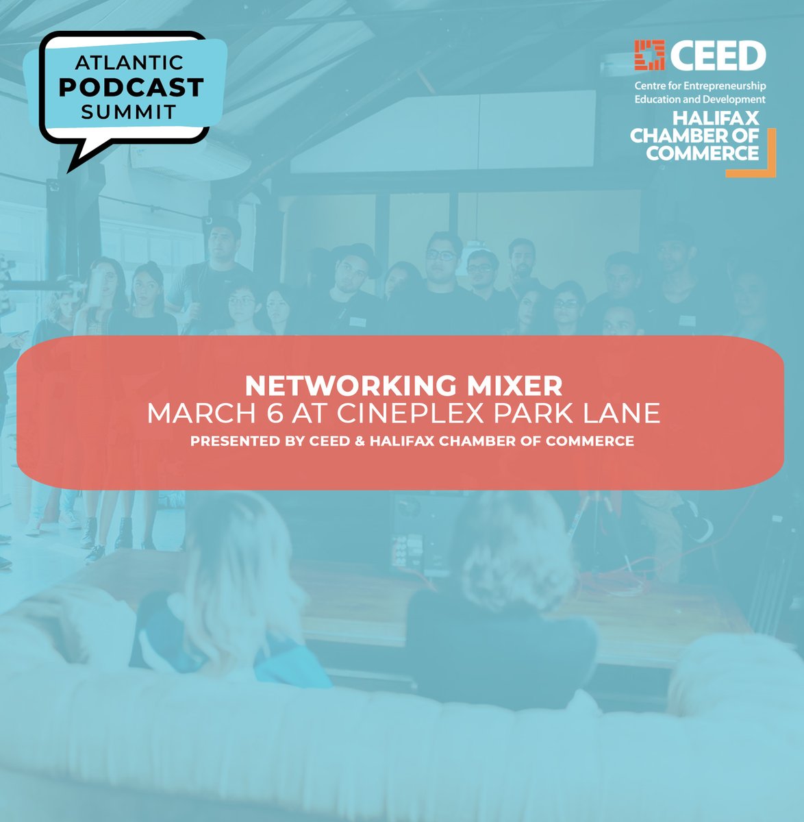 Join us tmrw for our end of day Networking Mixer presented by @CEED_NS and <a href="/halifaxchamber/">Halifax Chamber</a>! <a href="/GarrisonBrewing/">Garrison Brewing Co.</a> will be sampling beer(non-alcoholic beverages avail). The Networking Mixer will take place in the Cineplex Lobby at 3:30pm! Incl. in Conference and Friday Full Day Passes.