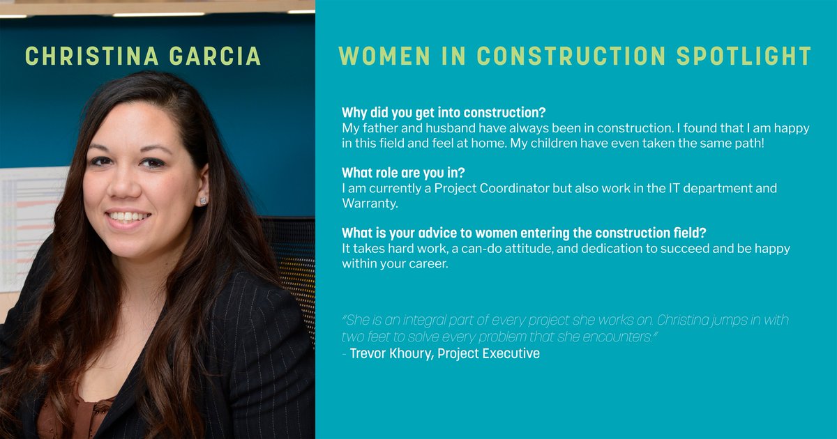 FransenPittman's tweet photo. It is Women in Construction Week!
Get to know our talented Project Coordinator, Christina Garcia! #womeninconstruction https://t.co/DygP43Zxhv