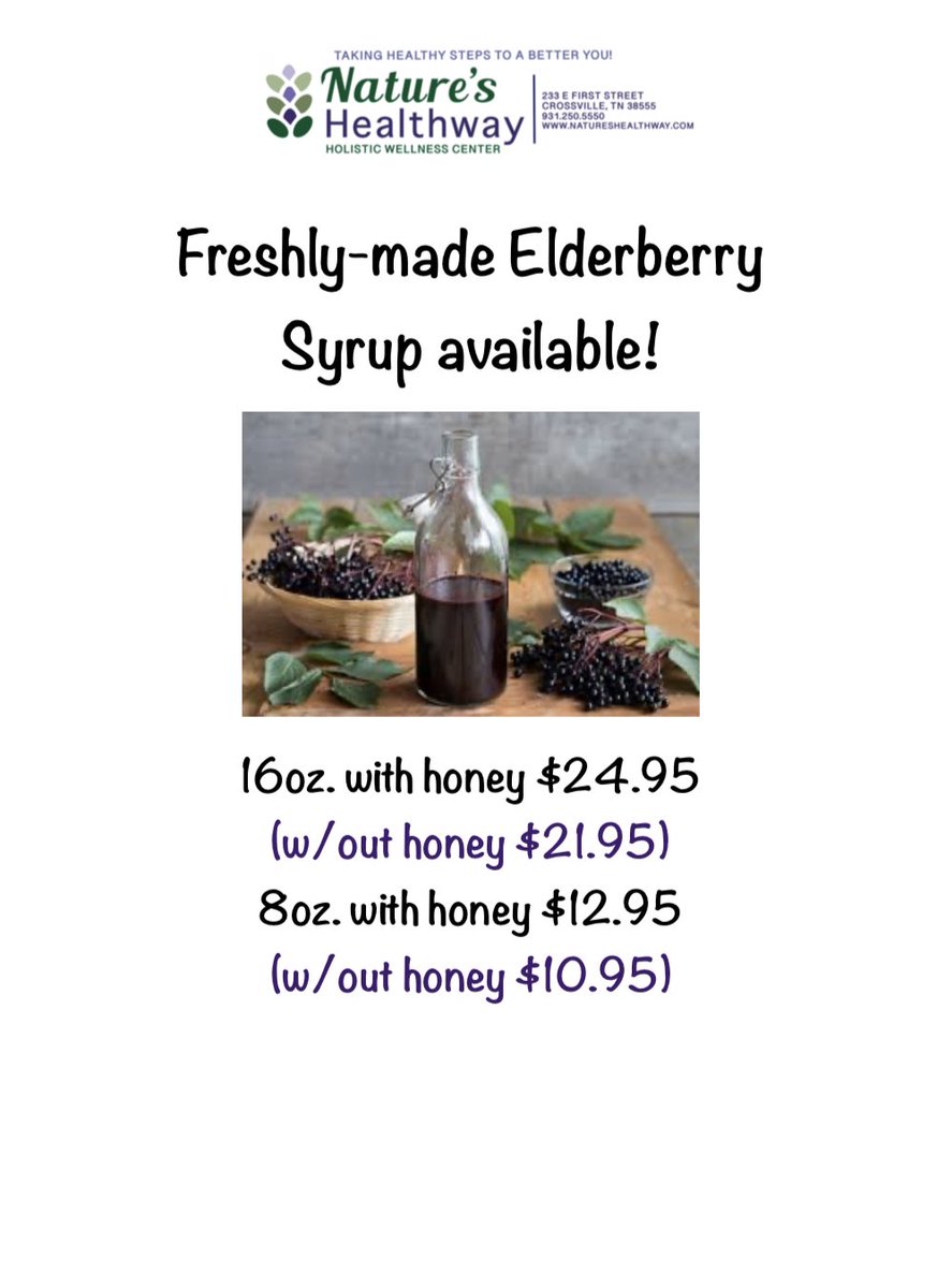 Call us today to order a bottle of our freshly-made Elderberry syrup!

#holistichealth #elderberry