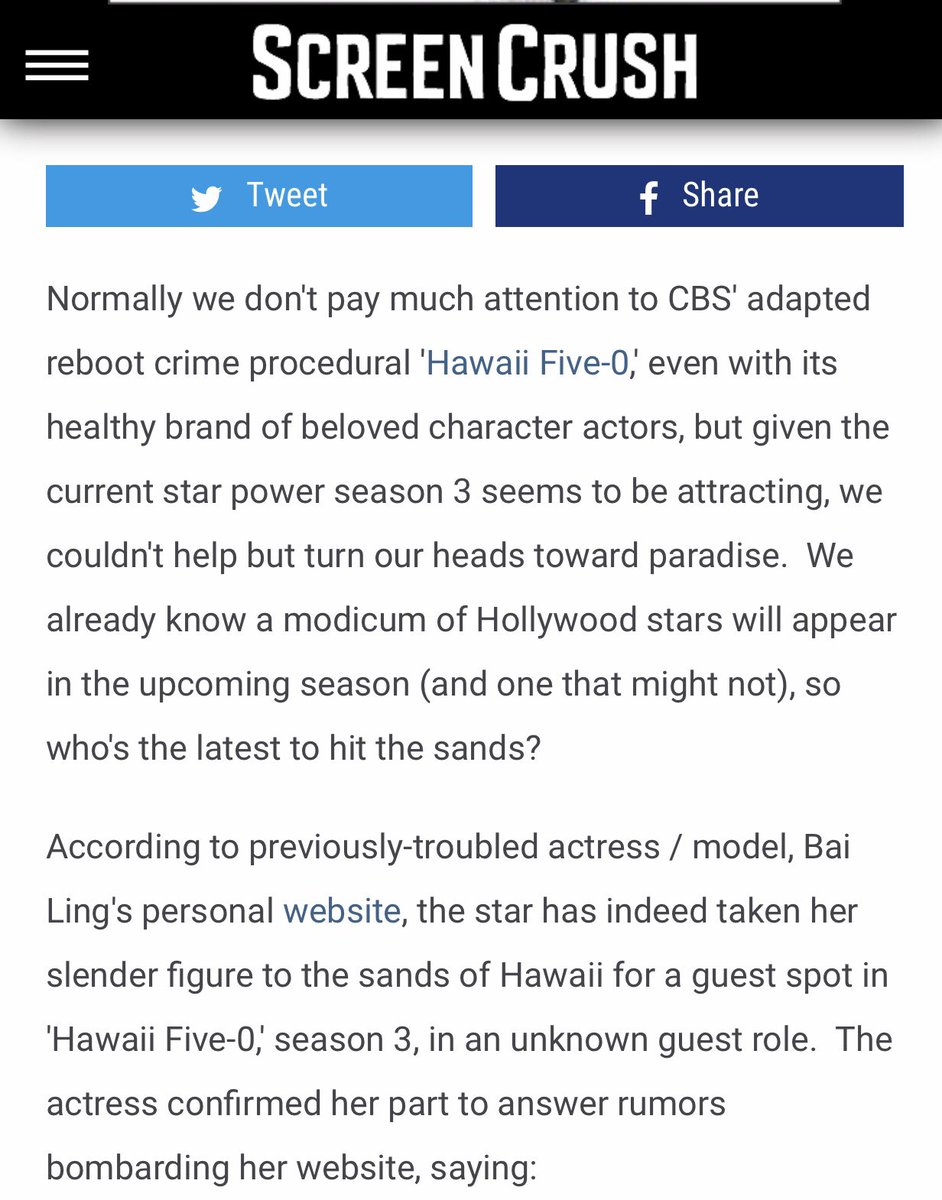 RealBaiLing's tweet photo. Wow mustsharethis doUlikeme being #blonde #shorthair ?link #screencrush 4photos the articleaboutmy #gueststar #Hawaiifive0 whenwas announced, I have not #hawaii50 #hawaiifive0cbs https://t.co/Lvq9TCn4e8 #bailing #bailingfilm #bailingtv #cbstvnews #cbseboardexam2020 #白灵 #好莱坞 https://t.co/unZZyyyocj