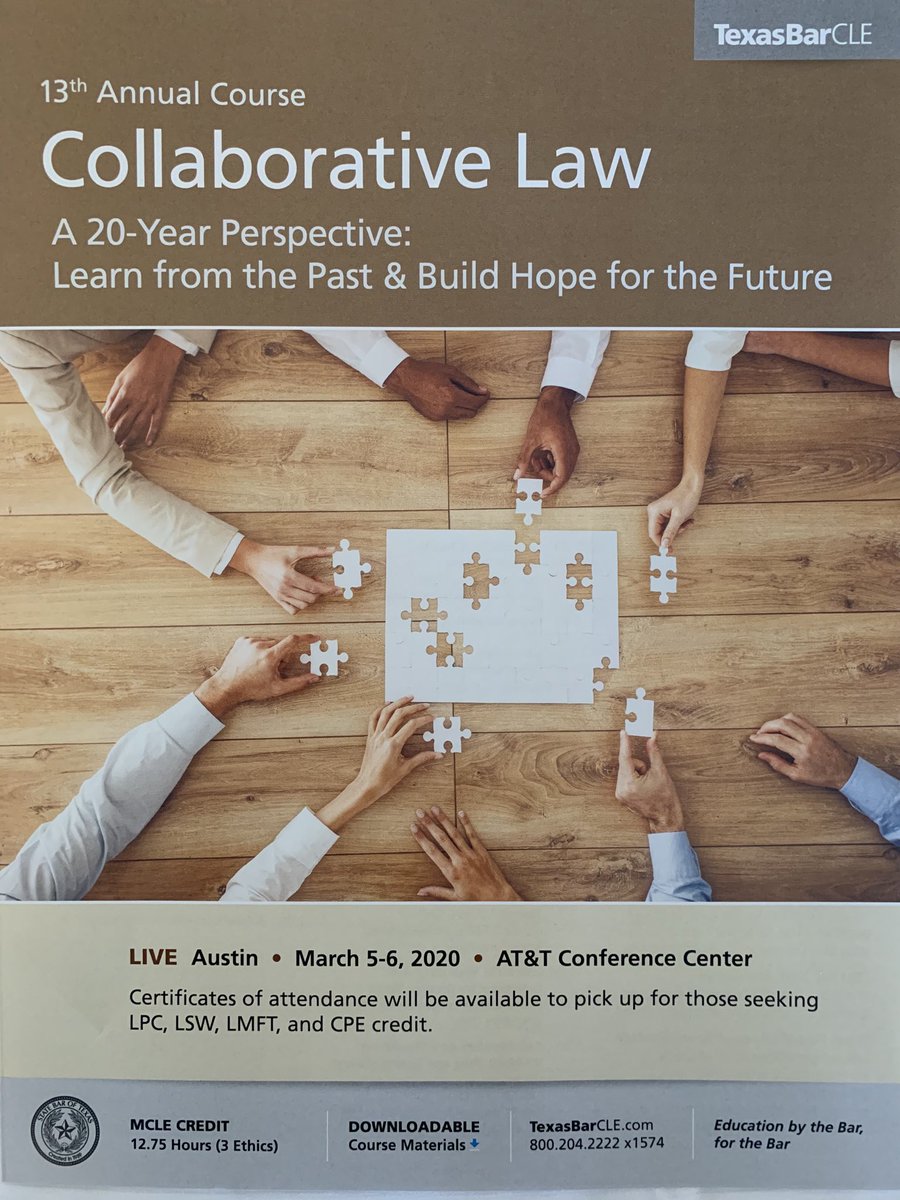 It may be a relatively new dispute resolution process to some but Collaborative Law has been practiced in Texas for 20 years  - there’s much we can learn from their professionals #collaborativedivorcetexas