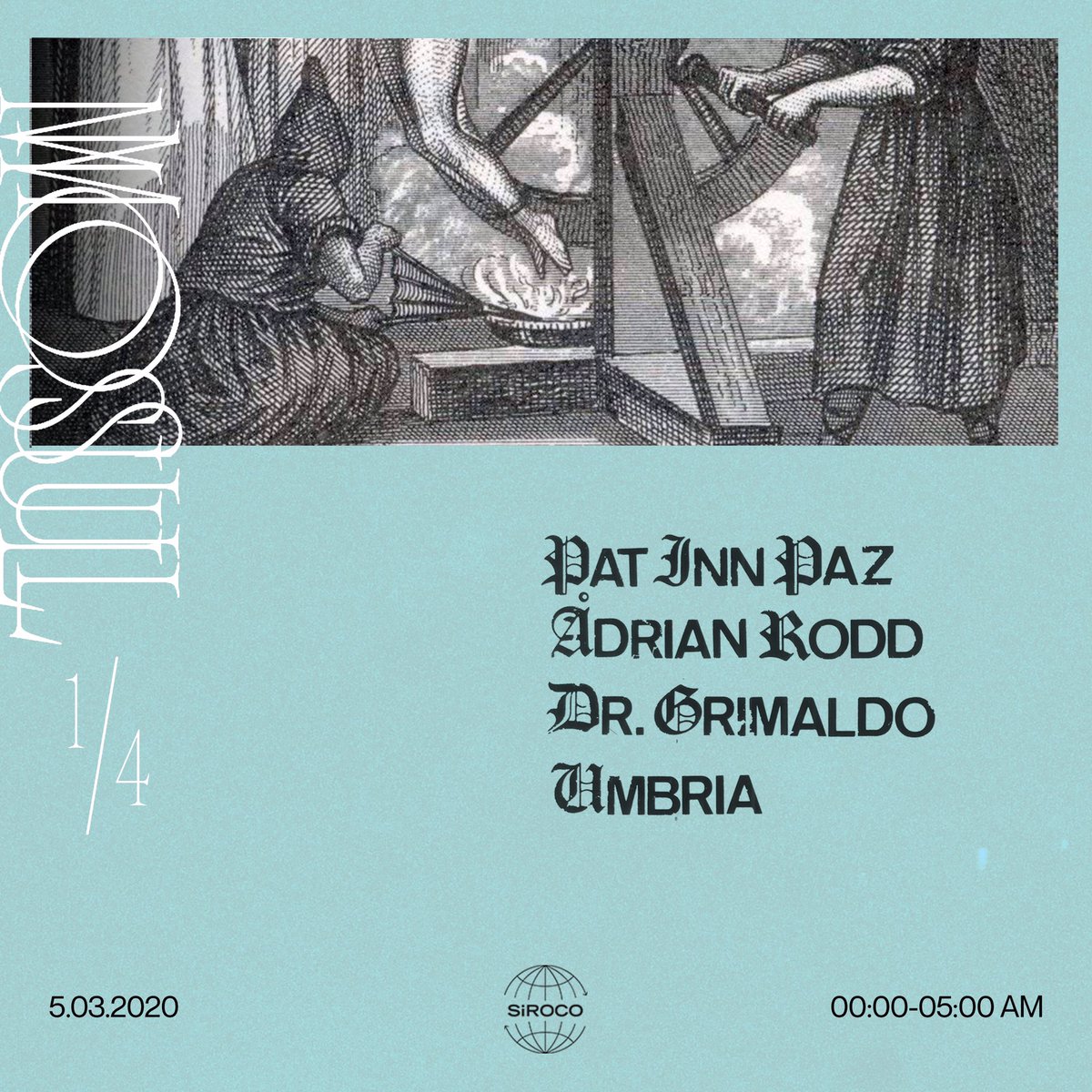 Hoy hay 1/4 en la @SirocoSala Con @adrianroddmusic , Pat Inn Paz, dr @Miguelgrimaldo y Umbría 🖤🐚