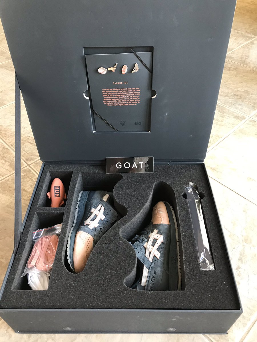 ctailz's tweet photo. Latest #pickup ! #SalmonToes #Asics #RonnieFieg #goatapp 

#YourSneakersAreDope !

Can’t wait to rock these this weekend! https://t.co/CMPfGnSgOm