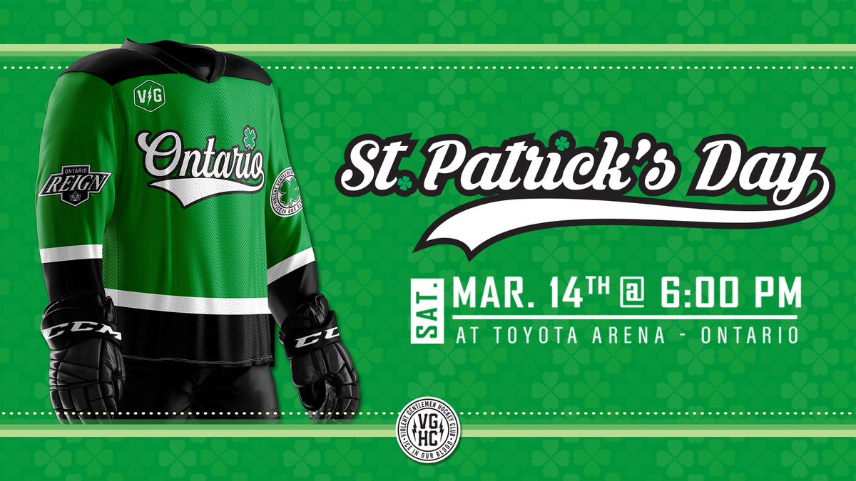 ontarioreign's tweet photo. We’re going green ☘️

Join us on Saturday, 3/14 as we host our annual St. Patrick’s Game, with these sick green jerseys!

🎟 - https://t.co/5qZFIMLKyw https://t.co/TX1ZG3c3yN