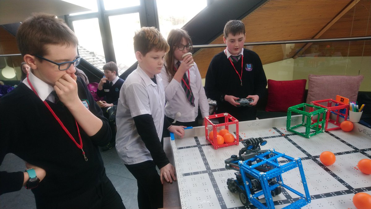 Vex robot testing <a href="/Eden/">Eden Shochat</a> Court for the SCDI Young Engineers day.