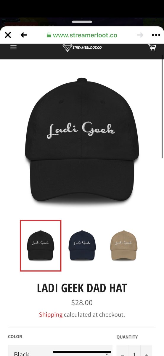 TinaMarie0627_'s tweet photo. Just ordered my @LadiGeek dad hat from @StreamerLootCo1  I’m so excited to get it! 🖤🖤🖤 #streamer #Facebookgaming #dathat #ladigeek https://t.co/rvb9SftooV