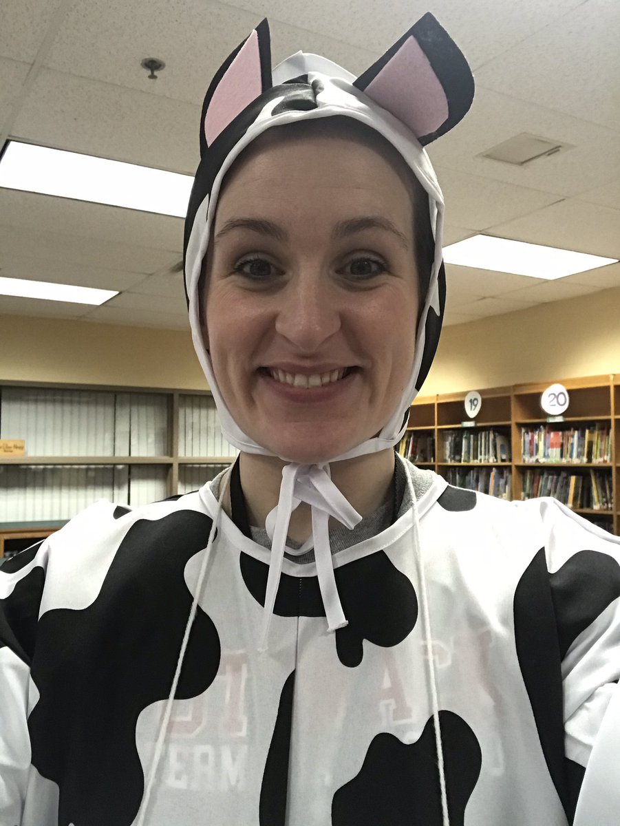 As the Penny War winner today I got to dress like a cow! 