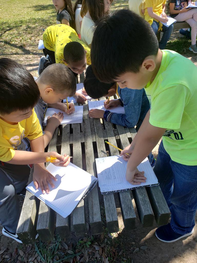 MrsSemones's tweet photo. Brainstorming signs of spring today with @JosetteKimla for a future writing. Loved getting some fresh air with our writer's notebooks! https://t.co/raZ1W2zAqP
