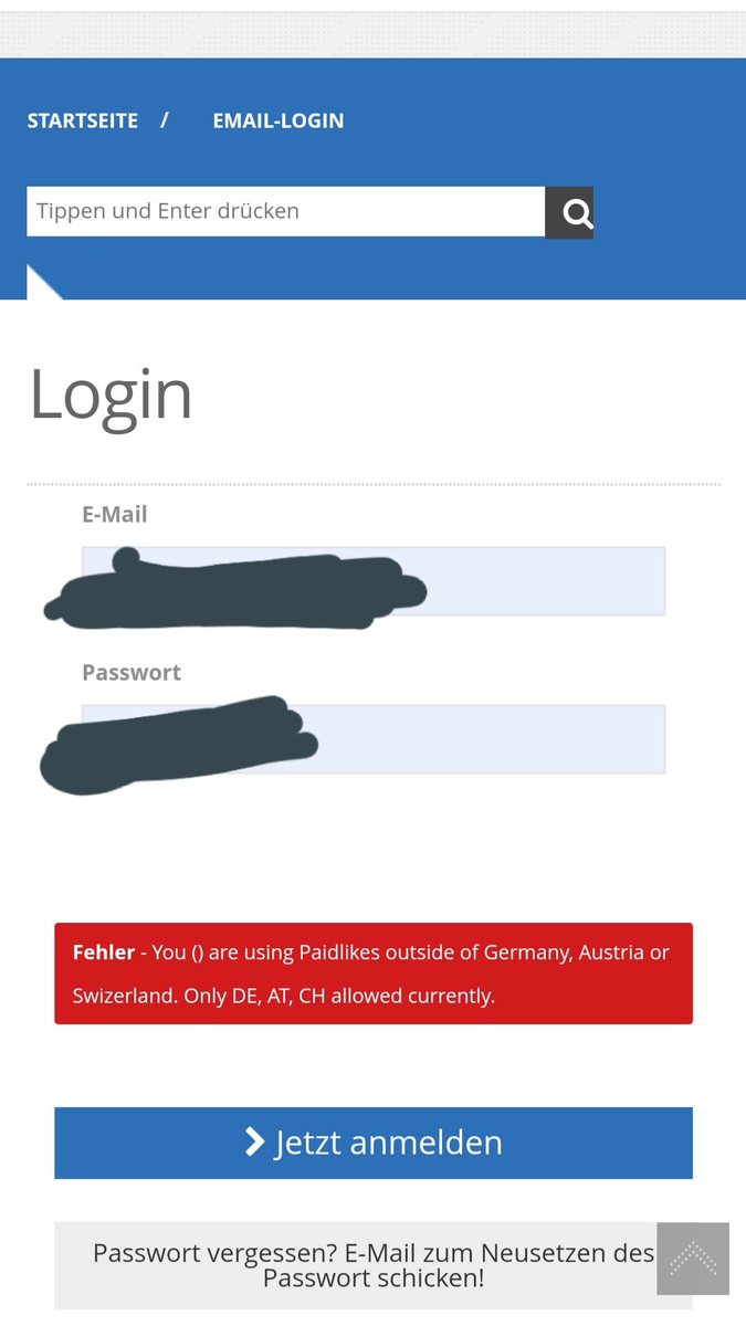 Ryrori's tweet photo. @Paidlikes Login nicht mehr möglich. Ich war 2min vorher noch eingeloggt. https://t.co/5PcpxMei2H