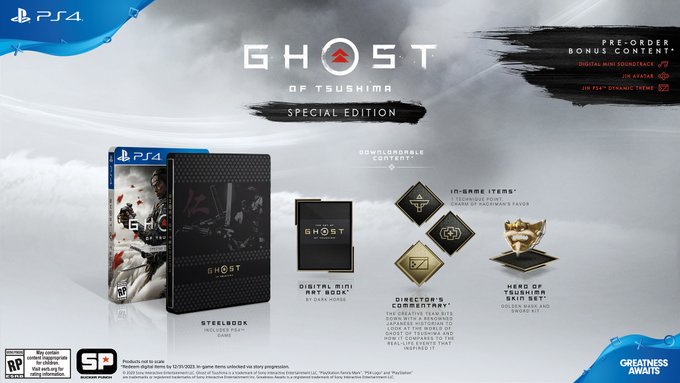 TsushimaGame's tweet photo. Here's the Ghost of Tsushima editions available for pre-order for PS4:

• Collector's Edition
• Special Edition
• Digital Deluxe

#GhostofTsushima https://t.co/kt2sSIZ2LF