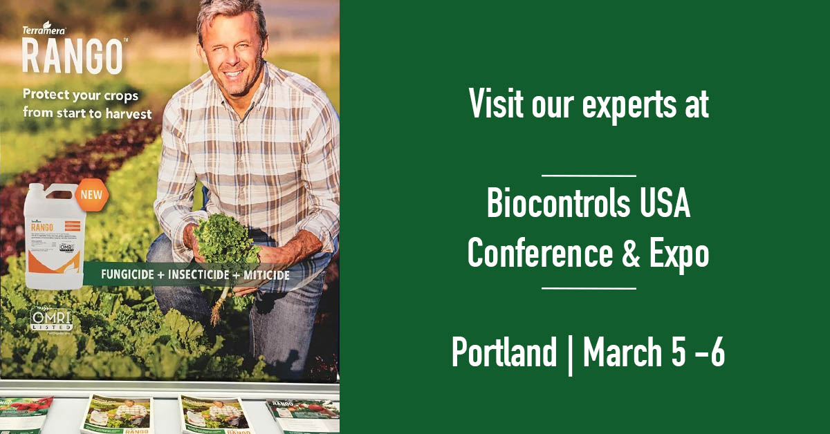 We’re at the #BiocontrolsUSA Conference &amp; Expo in Portland, Oregon! Visit our experts to learn how you can protect your crops from start to harvest with RANGO, our OMRI-listed biopesticide. #TryRANGO #organicagriculture