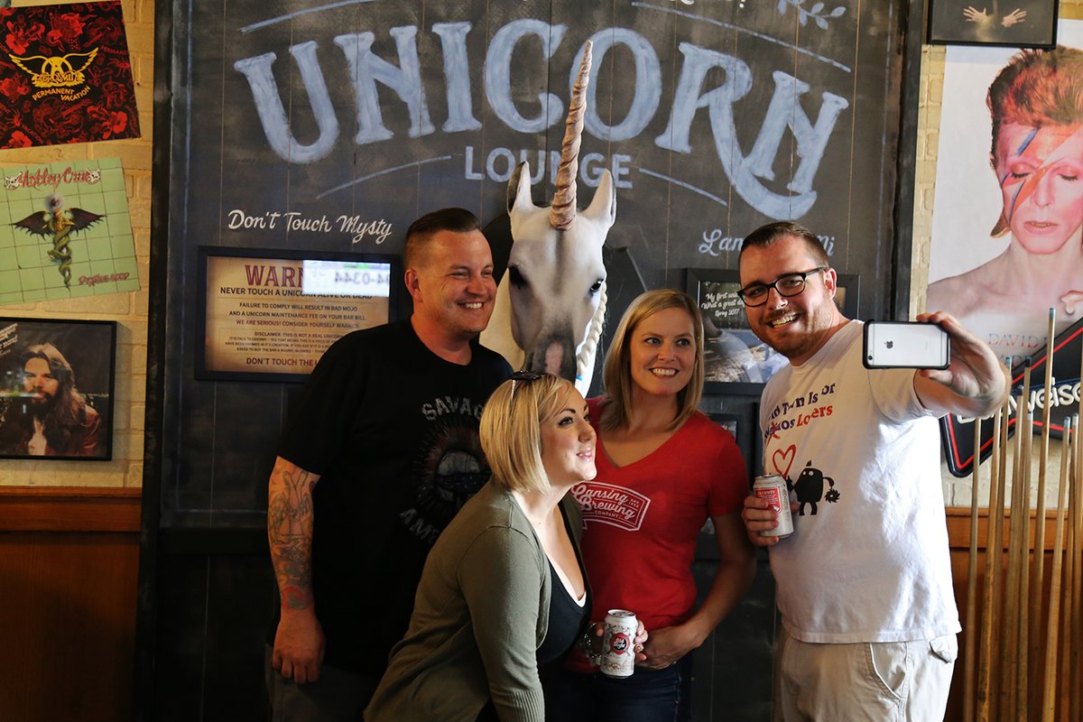 When visiting The Unicorn Lounge, it is customary to take a selfie with #Mysty. Stop in for a cold one, pull out those camera phones, and be sure to tag us in your pics or it didn't happen. #UnicornLounge