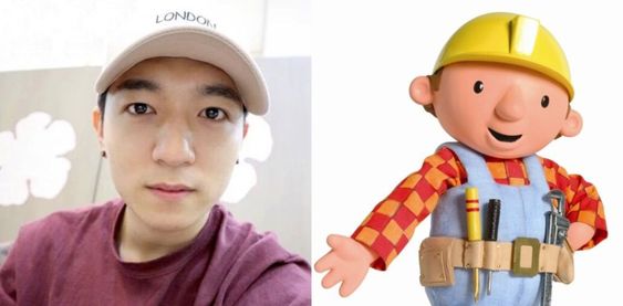 tapi aku setuju kalo Sungjin emang mirip banget sama Bob ini terutama hidungnya. Makannya sampe dijadiin uname twitter juga kan hehe Halloween taun kemaren Sungjin juga sempet ngasih ‘surprise’ ke myday dengan pake kostum Bob the builder saat special stage di Mcountdown.