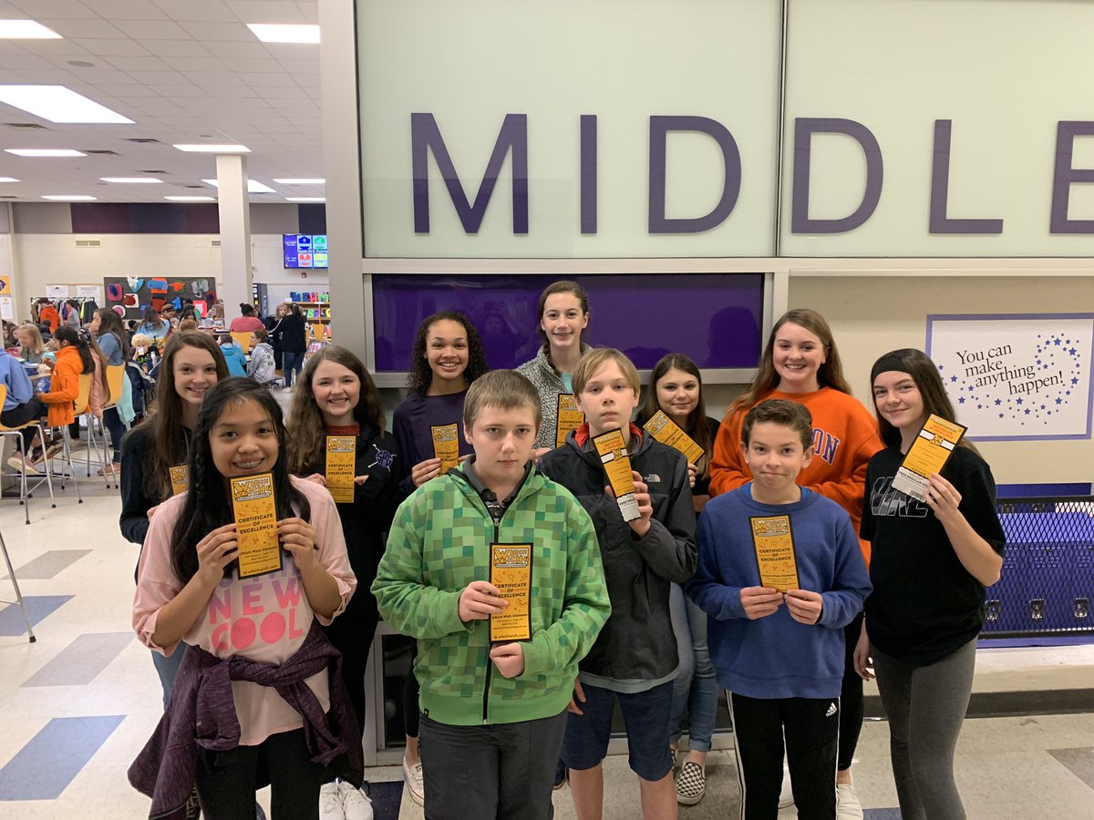 RCEMiddle's tweet photo. Congratulations to this crew of #StudentsofExcellence⭐️ sponsored by #WhichWichofClemson💜🧡 #teamRCE🐾 #loveourstudents💖 https://t.co/ulS86oYamZ