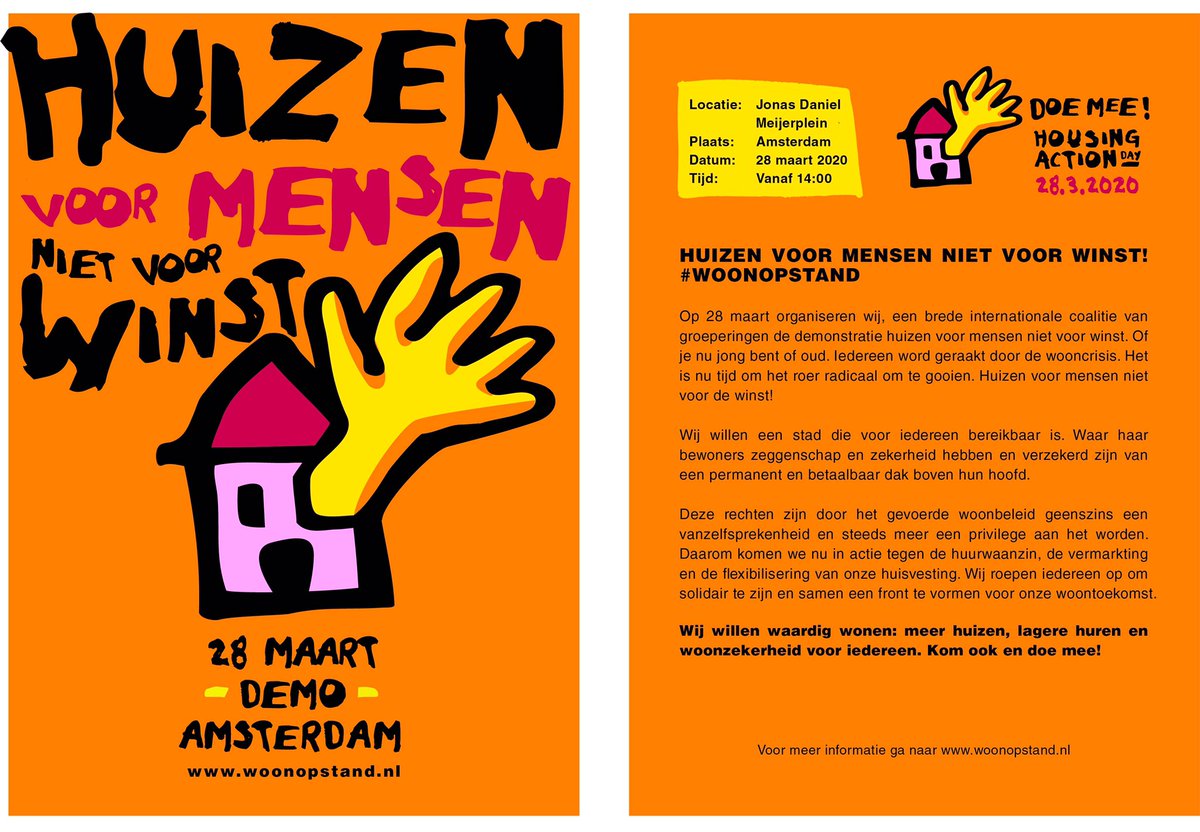 Boudo1963's tweet photo. Kom naar de grote woondemonstratie op 28-3-2020 https://t.co/6bQnNAgjFP