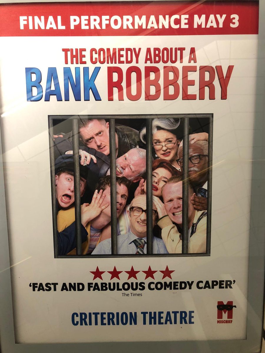 Spotted these gorgeous faces on the underground today - catch them while you can. Ends 3rd May 💎⭐️<a href="/BankRobberyPlay/">The Comedy About A Bank Robbery</a>