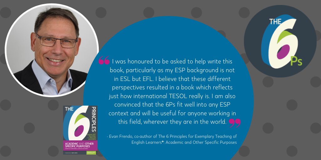 TESOL_Assn's tweet photo. Here’s one perspective on how our new 6 Principles book fits into the ESP context from co-author Evan Frendo! #TESOLpress #TESOL #TEFL #ESP #EAP https://t.co/OjUIwJ8qYu