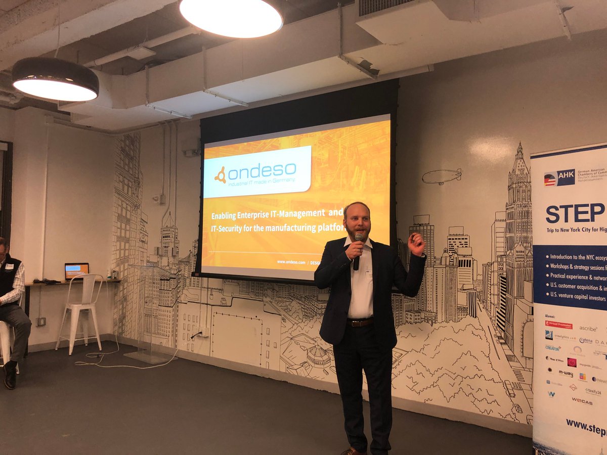 ventureoutny's tweet photo. Up next, we are hearing about Ondeso, an IT company who are breaking boundaries in the industrial industry by combining state of the art technologies with the people who use them. #stepusa #ventureoutgermany https://t.co/QxPD17DRJf