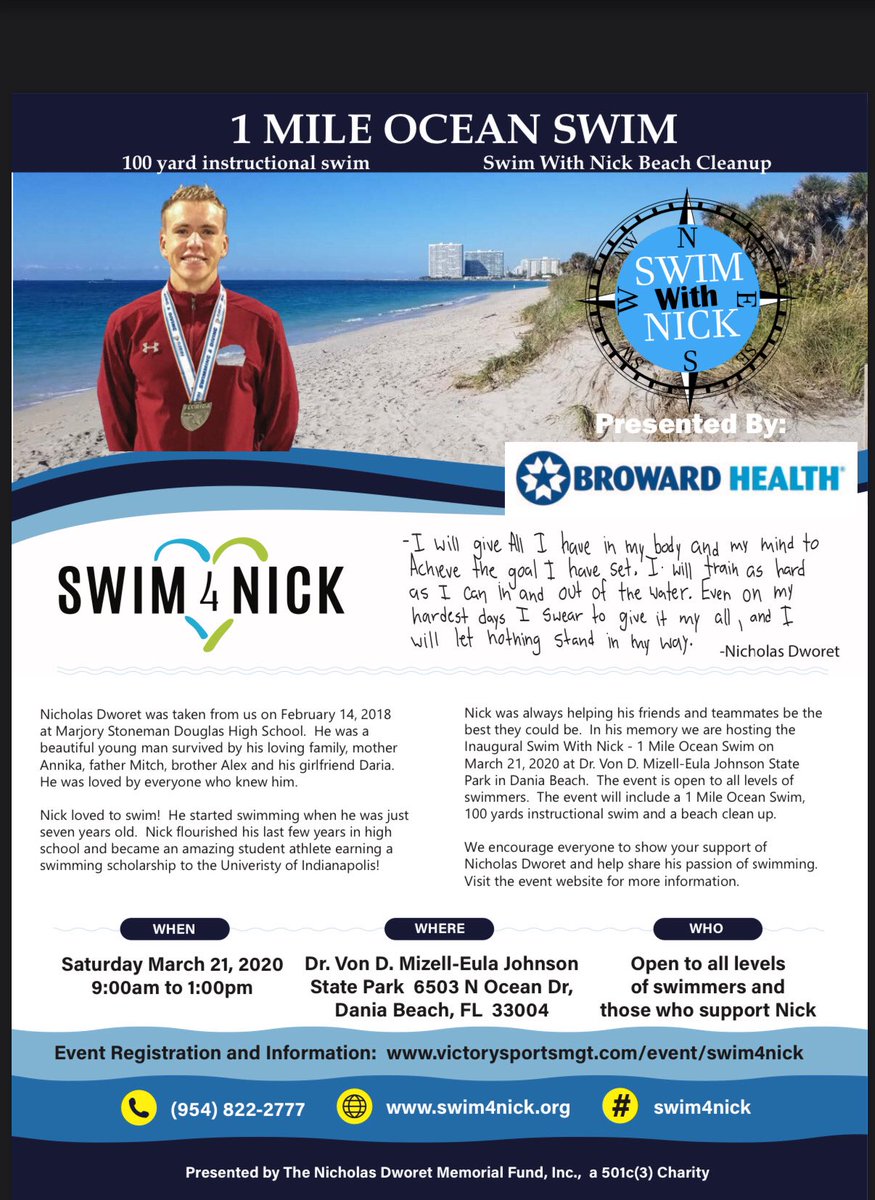 Our next Swim4nick event!!
#swim4nick #oceanswim #browardhealth