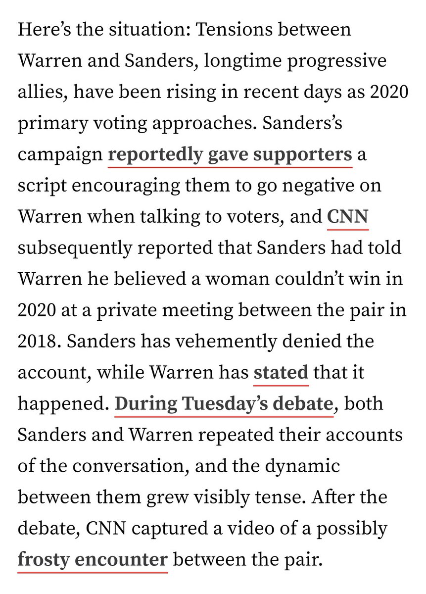 TheArtimus's tweet image. To the #BernieBros tweeting #BernieWarren2020, why would @ewarren join your "cause"? (Source: @voxdotcom)