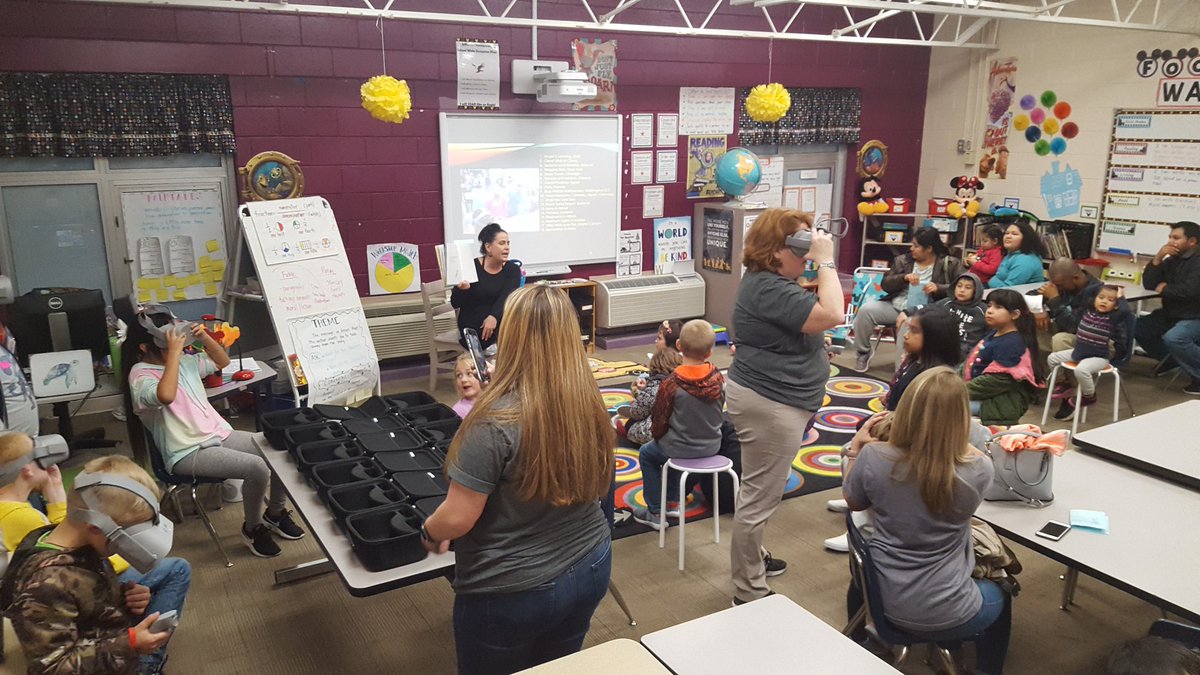 Family Reading Night at Jefferson Elementary. We read "Oh the places we'll go" and then used VR goggles to travel around the world. Thank you for inviting me to join the fun! <a href="/ACPSDJefferson/">Jefferson Elementary</a>