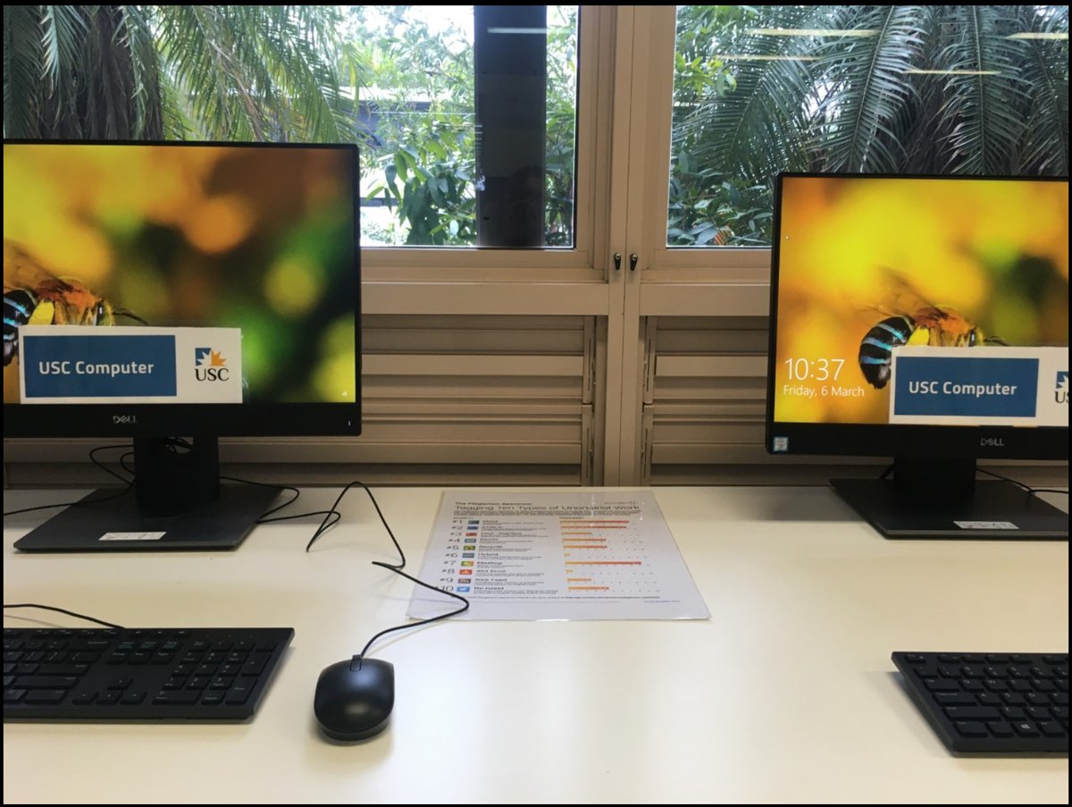 LibraryUSC's tweet image. Breaking news - warning this is not Coronavirus related!
USC Gympie students are now spoiled for choice with two new PCs available in the library space.