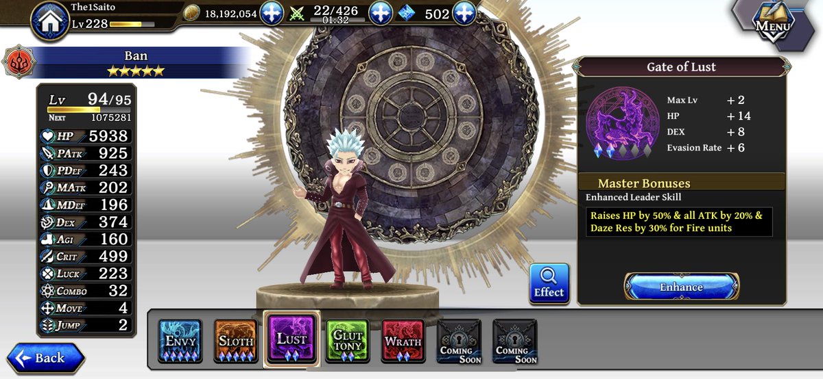 The1Saito's tweet photo. ๐ธ #TheAlchemistCode 5 Gates maxed for Meliodas and 2 Gates for Ban. #7DSCollab https://t.co/9qfZbwwh8a