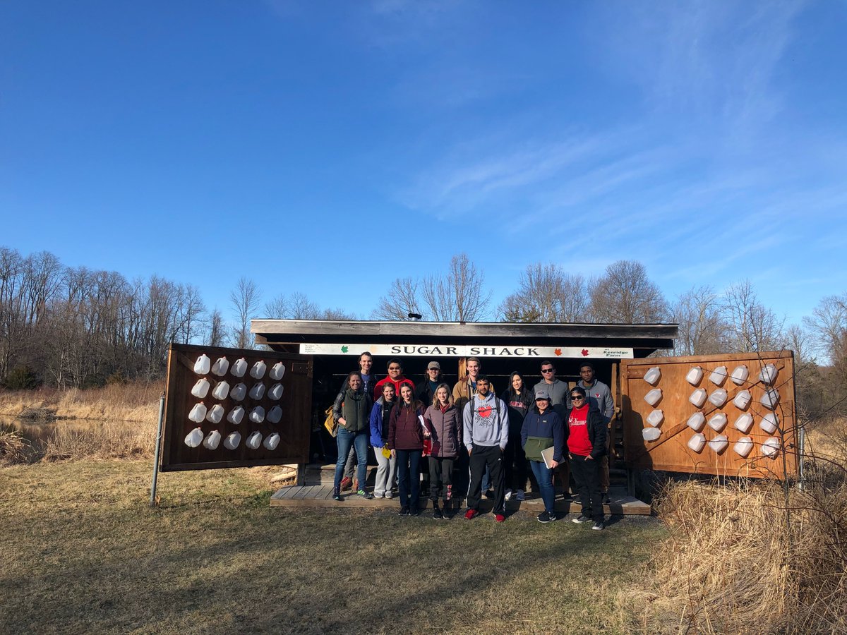 KathrynVBaker's tweet photo. Ecophys field trip ended with a cliffhanger: why are sugar maples becoming less productive at lower latitudes? My car spent the drive talking about it. I gave hints but no answer. A student got out and said, "Fine! I am going to look into the literature!" That'll show me. https://t.co/DtqDbAIIZf