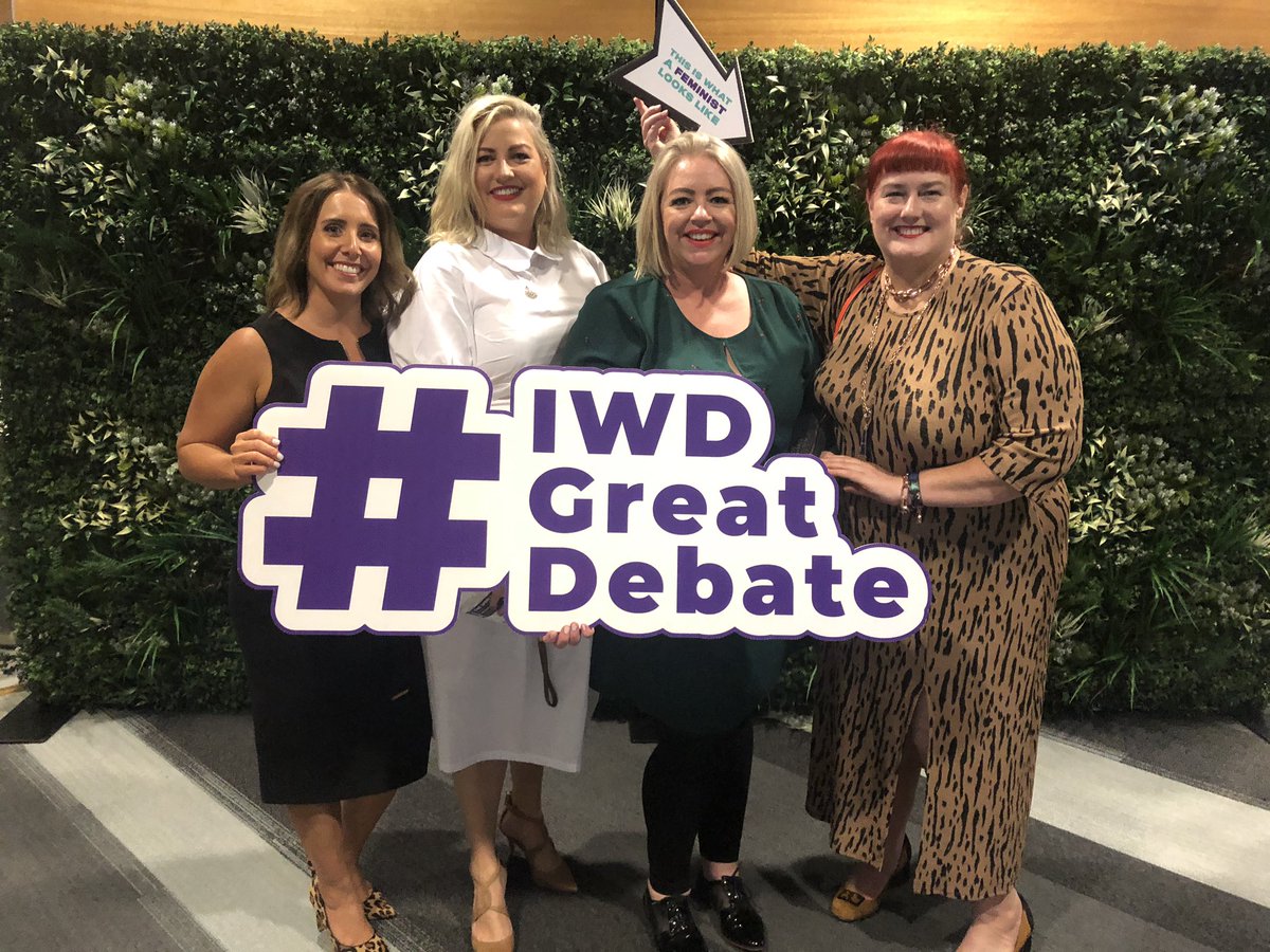 Taezar's tweet photo. Awesome #iwdgreatdebate in Brisbane. We raised more than half of the Australian total donated for #sharethedignity!!! Though I did feel old when I was asked who the MC was. Sorry @Corinne_Grant #iwd2020 #imlANZ #EachforEqual https://t.co/4MywLmpODf